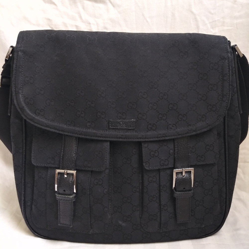Double GG Black Gucci messenger bag